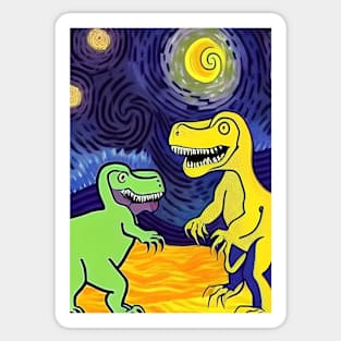 2 DINOSAURS VAN GOGH STYLE Sticker